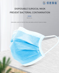 Pack of 50x BLUE MEDICAL Face Mask with CE Mark 3 ply