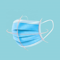 Pack of 50x BLUE MEDICAL Face Mask with CE Mark 3 ply